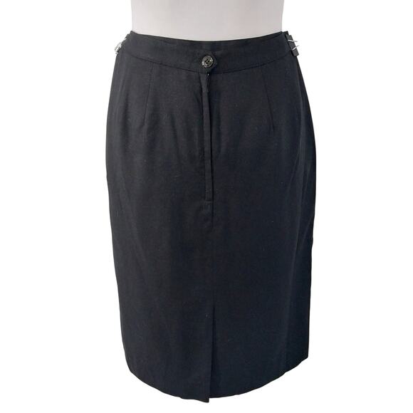 PRESTON & YORK PETITES! LINEN+! BLACK 2 PC SHORT SLEEVED SKIRT SUIT SET! SZ 6P - Picture 7 of 11